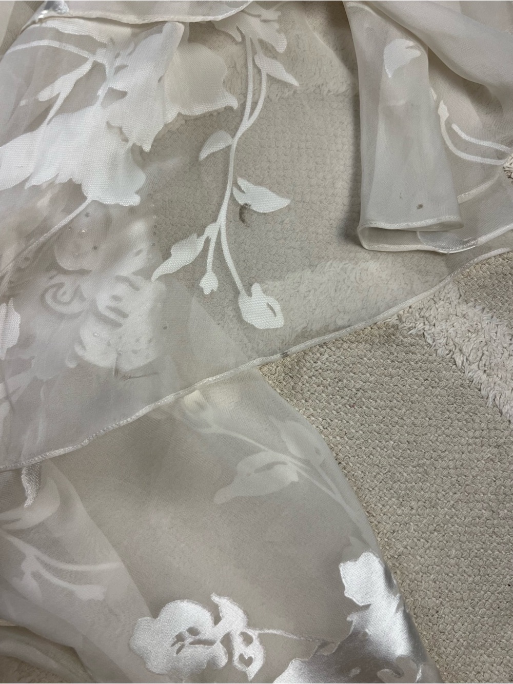Vintage Beaded Draped Cream Silk Blend Dress – Fairy Dress – Size 4 - Picture 7 of 16